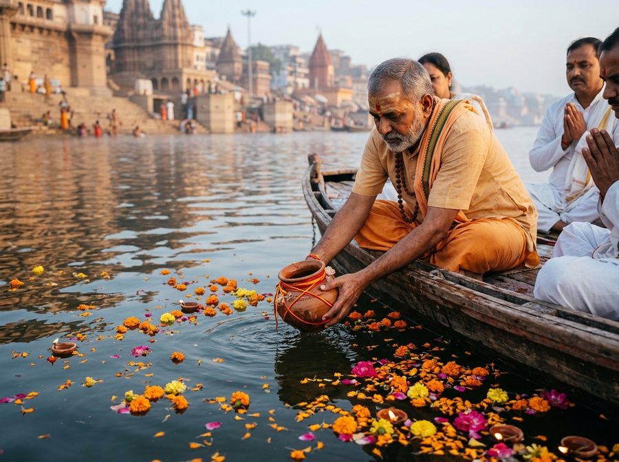 Sacred Asthi Visarjan Ceremony at Holy River